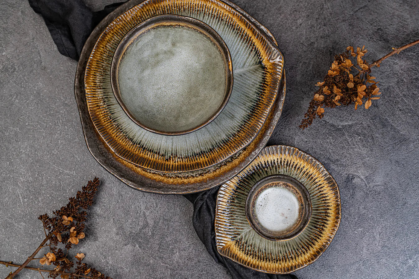Akane Grey ridge plate 15cm - Image 6