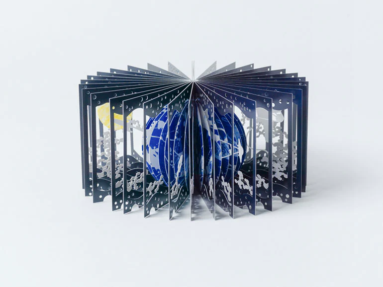 Artistic 360° Book Earth and the Moon