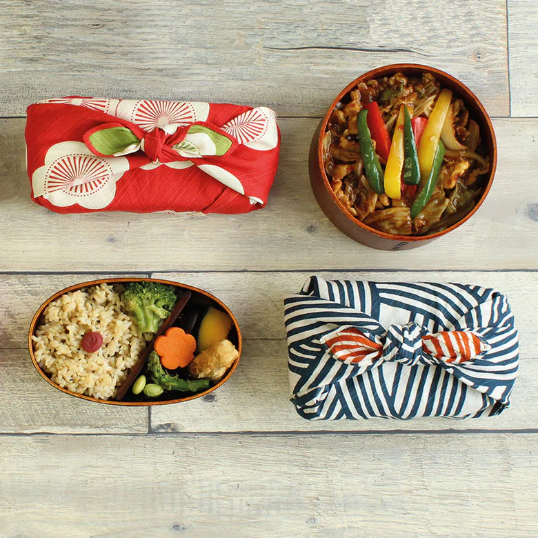 Furoshiki Isa monyo Reversible - Knot Blue Orange 48cm - Image 2