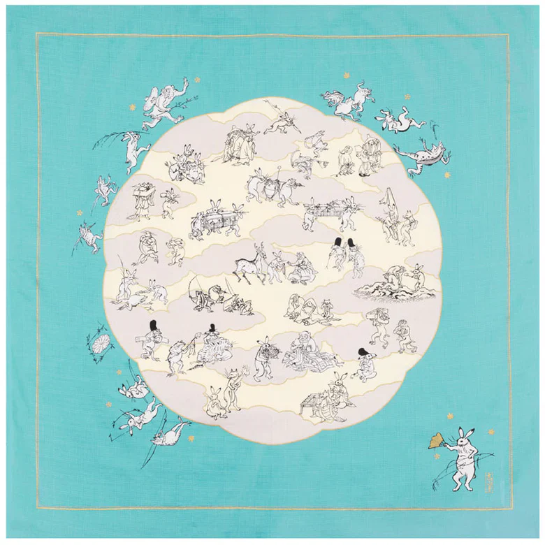 Furoshiki Organic - 100 Choju Jinbutsu Giga Lotus Leaf 100cm