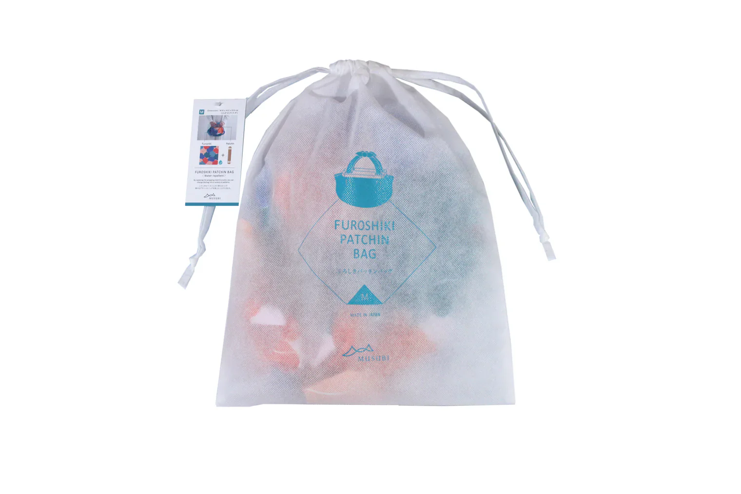 Furoshiki Patchin Bag M Water-repellent Camellia - Dark Navy - Image 3
