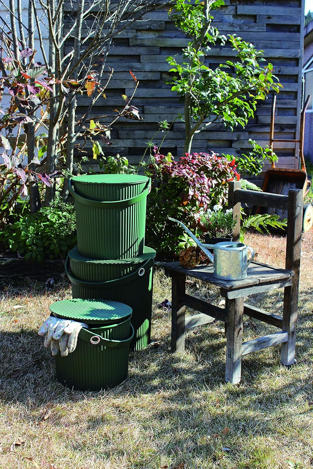 Hachiman Garden Tool Storage Bucket 20L - Dark Green - Image 3
