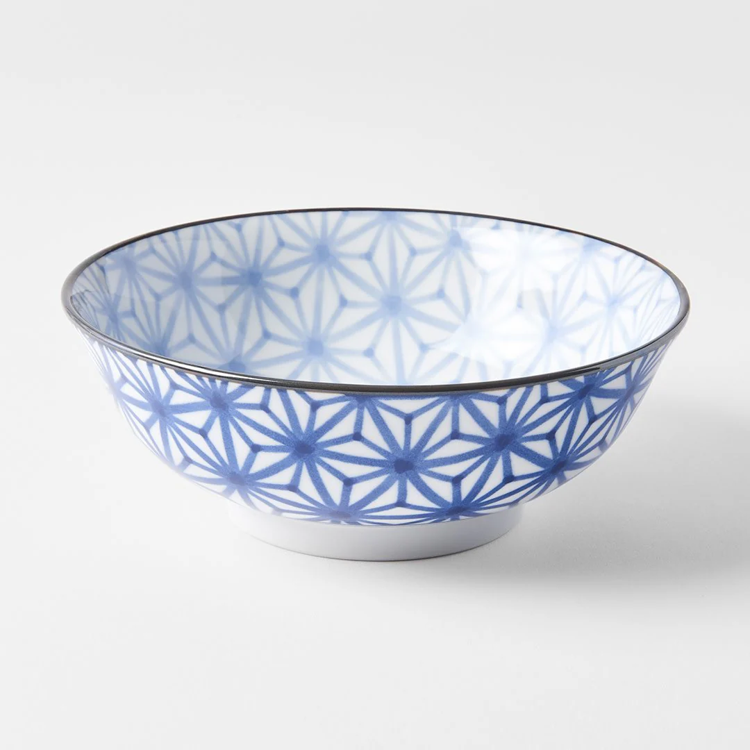 Indigo Ikat starburst large bowl 19cm