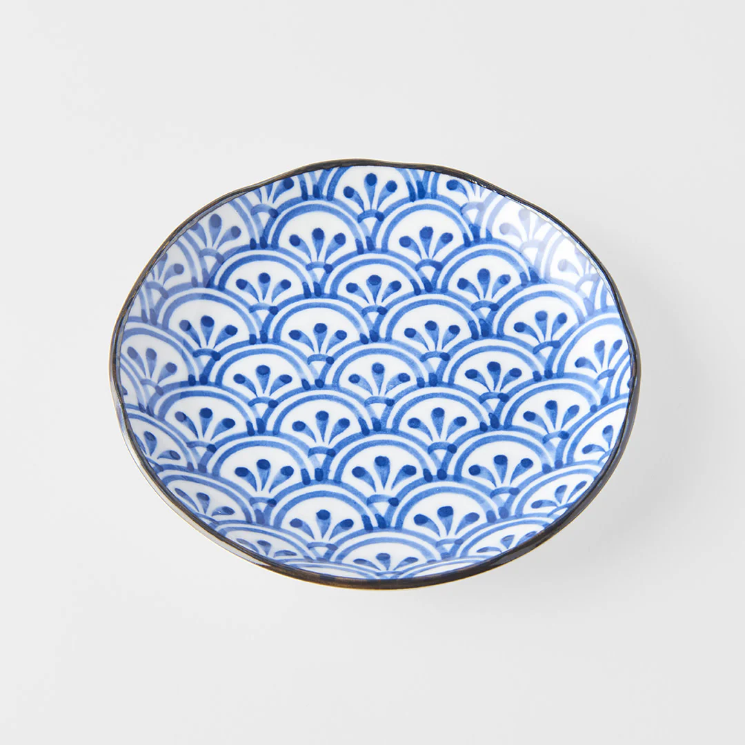 Indigo Petal Crest Ikat plate 16cm
