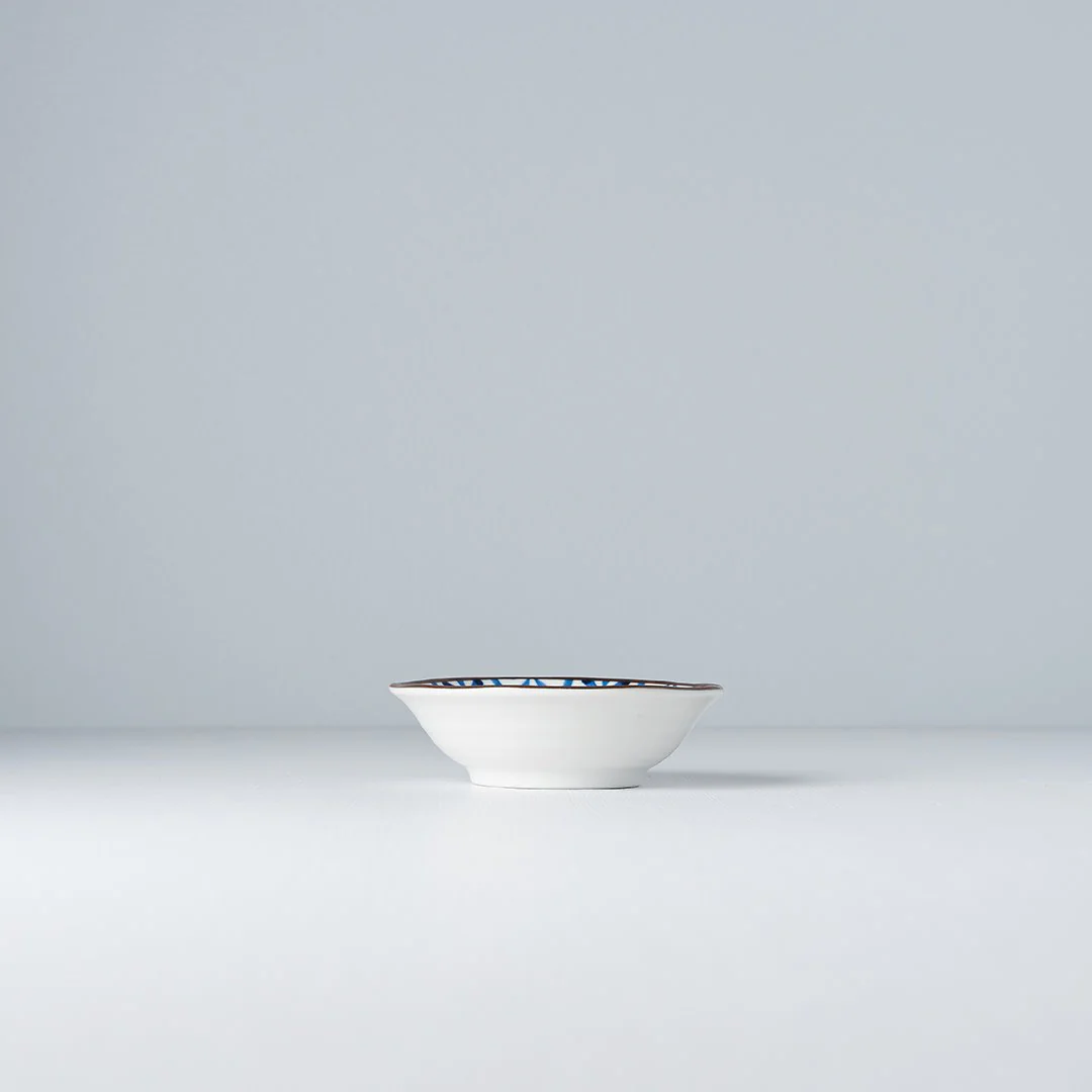 Indigo Hexagon Flower Ikat Sauce Dish 11cm - Image 3