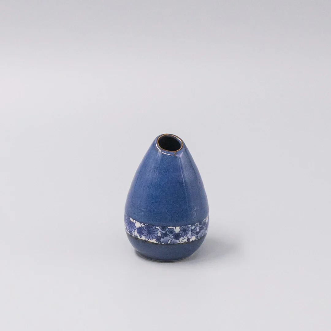 Indigo Yuzen Vase 10cm