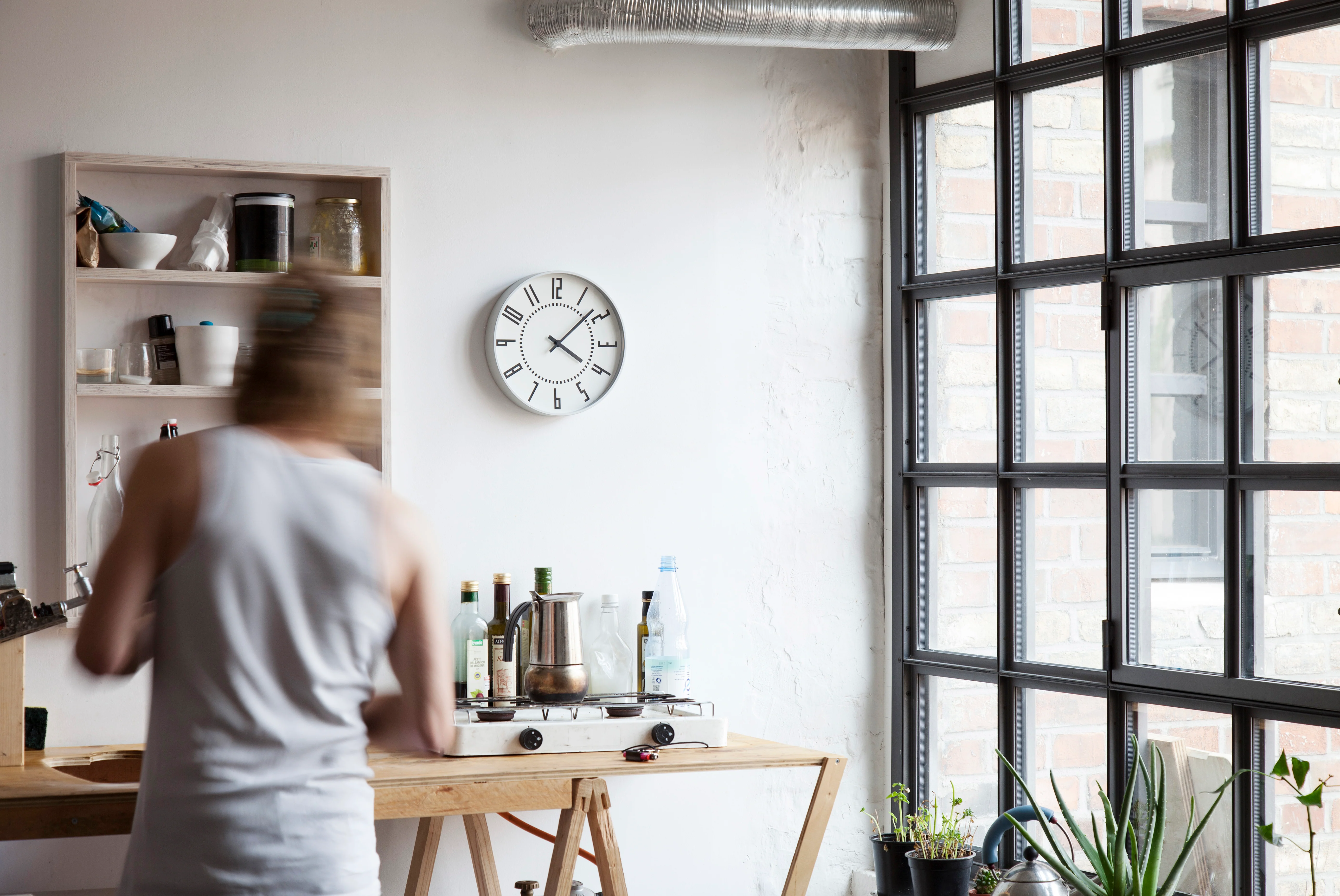 Lemnos eki Japanese Designer Wall Clock - White - Image 5