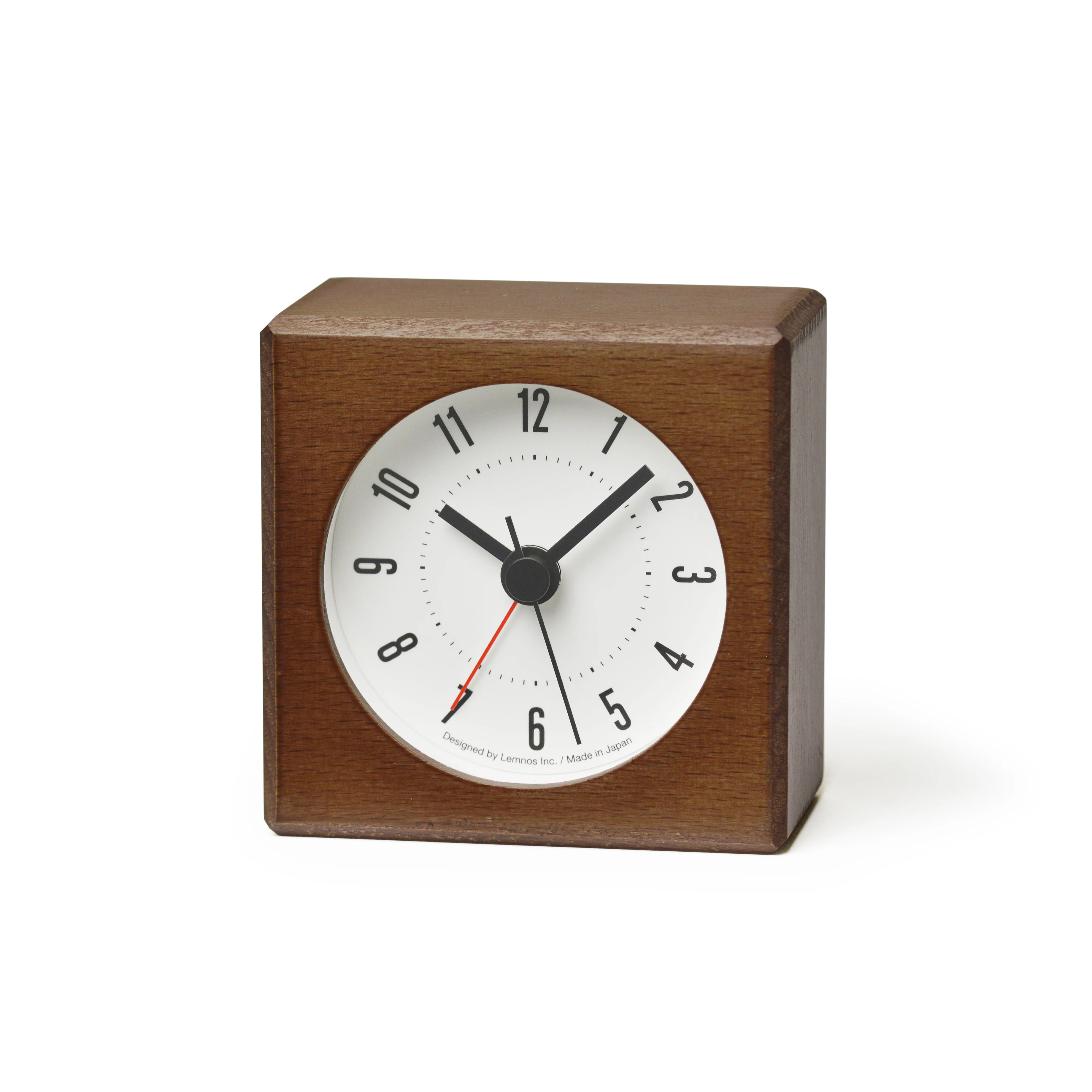 Lemnos Meteor Japanese Designer Alarm Clock - Brown