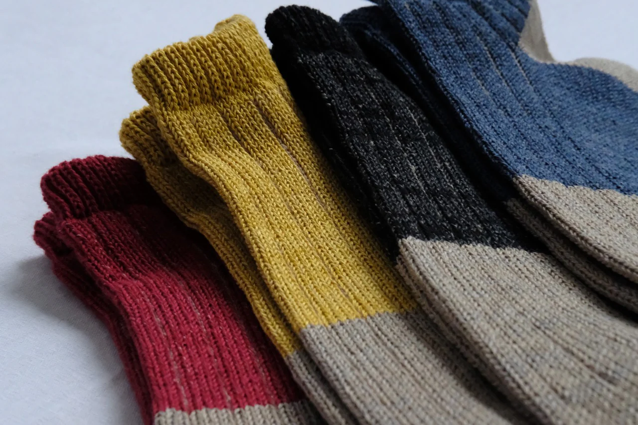 Linen Cotton Anklet Socks - Charcoal - Image 4
