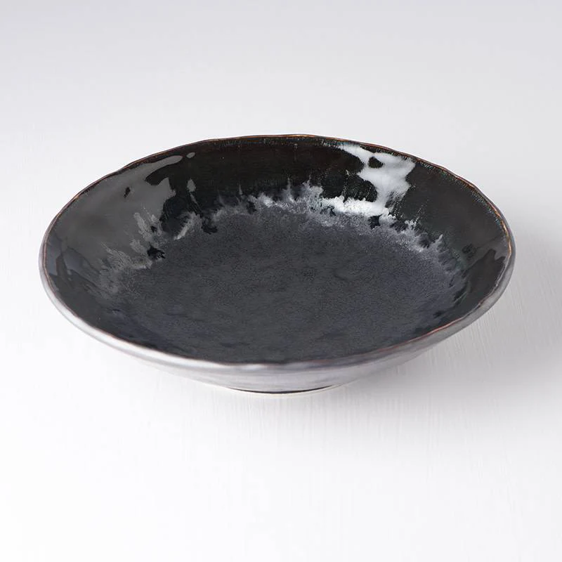 Matt W' Shiny Black Edge shallow open bowl 24cm - Image 2