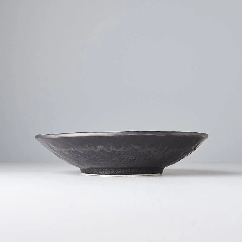 Matt W' Shiny Black Edge shallow open bowl 24cm - Image 4