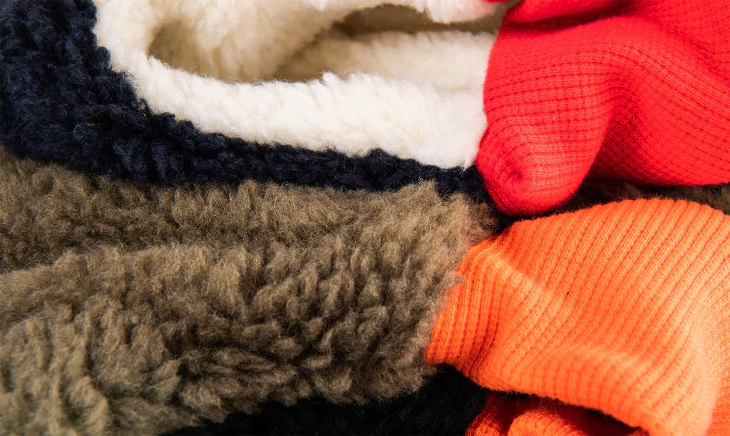Merippa Hound Check x Boa Pile Orange Japanese Slippers - Image 6
