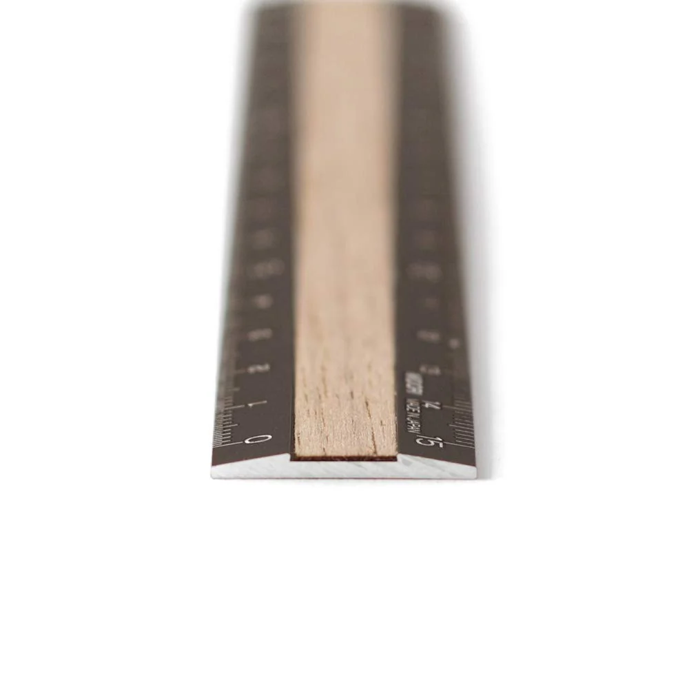 Midori Aluminium ruler 15cm Brown & Walnuts - Image 2