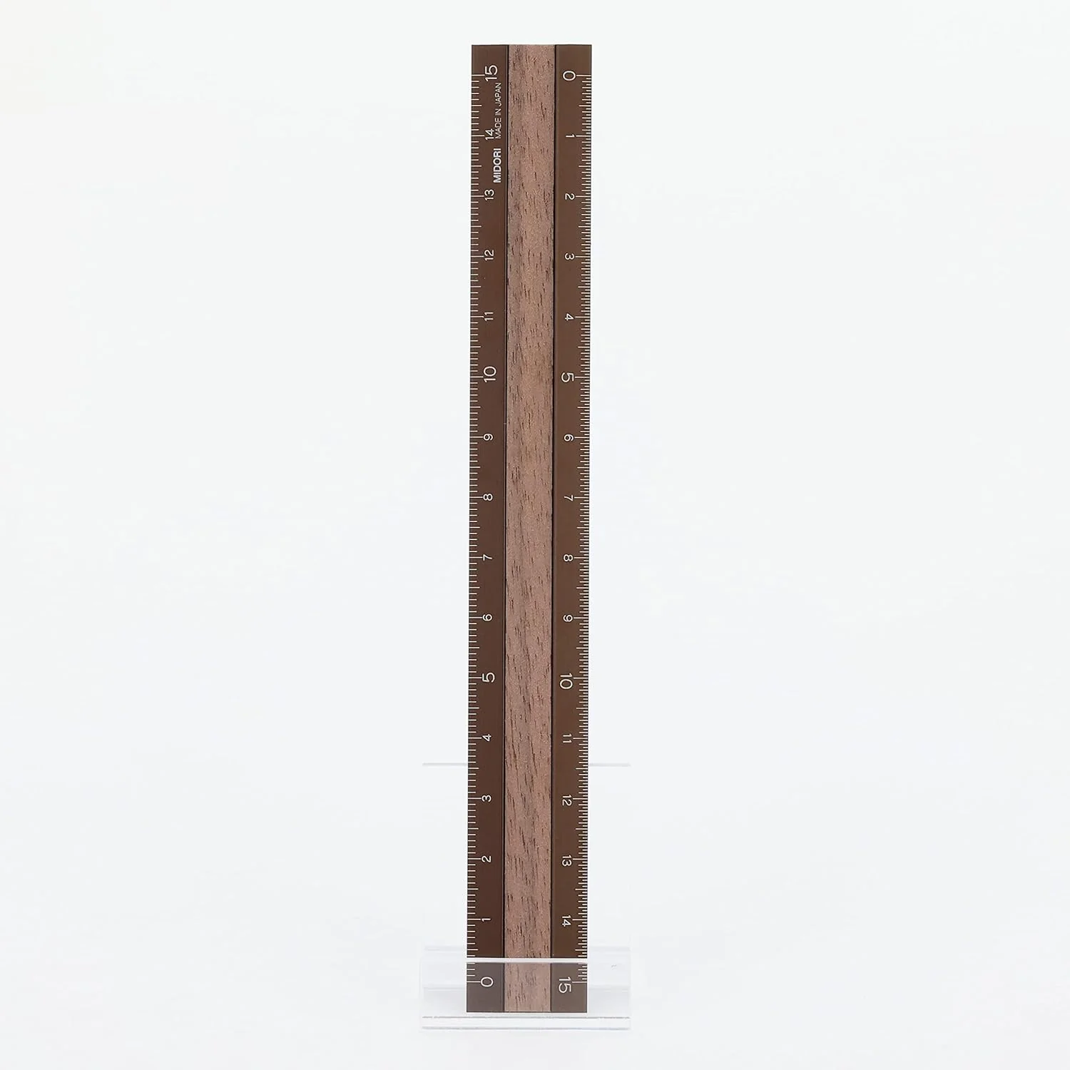 Midori Aluminium ruler 15cm Brown & Walnuts - Image 5