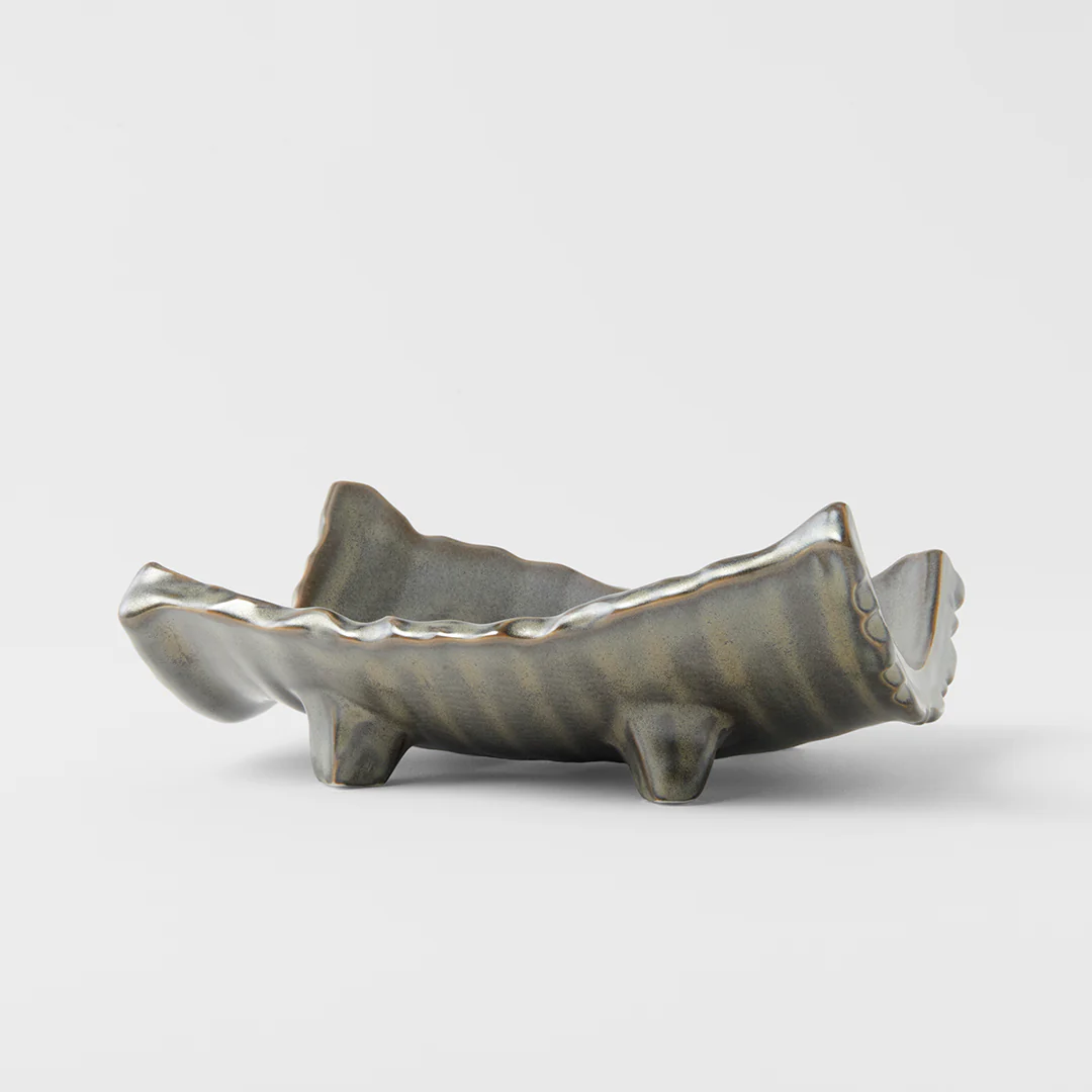 Swept Side Sushi Plate Mist Glaze 26cm - Image 2