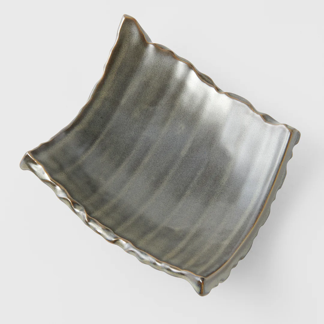 Swept Side Sushi Plate Mist Glaze 26cm - Image 3