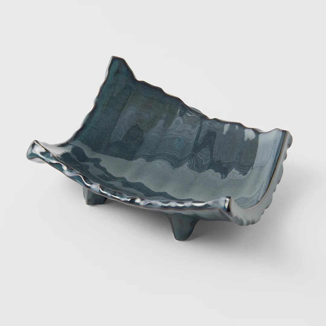 Swept Side Sushi Plate Neptune Glaze 26cm