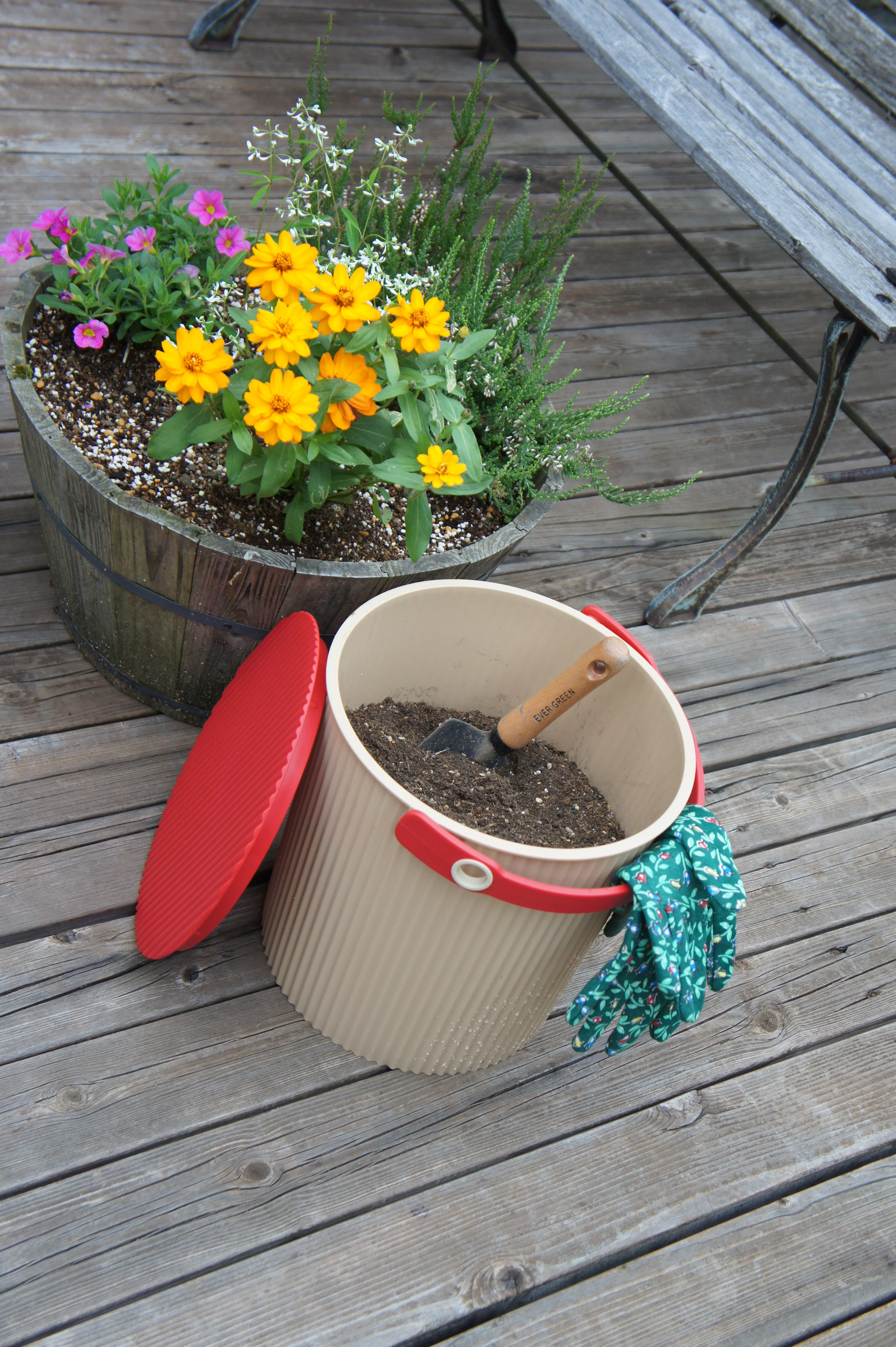 Hachiman Omnioutil L Storage Bucket 10L - Cafe Au Lait - Image 2