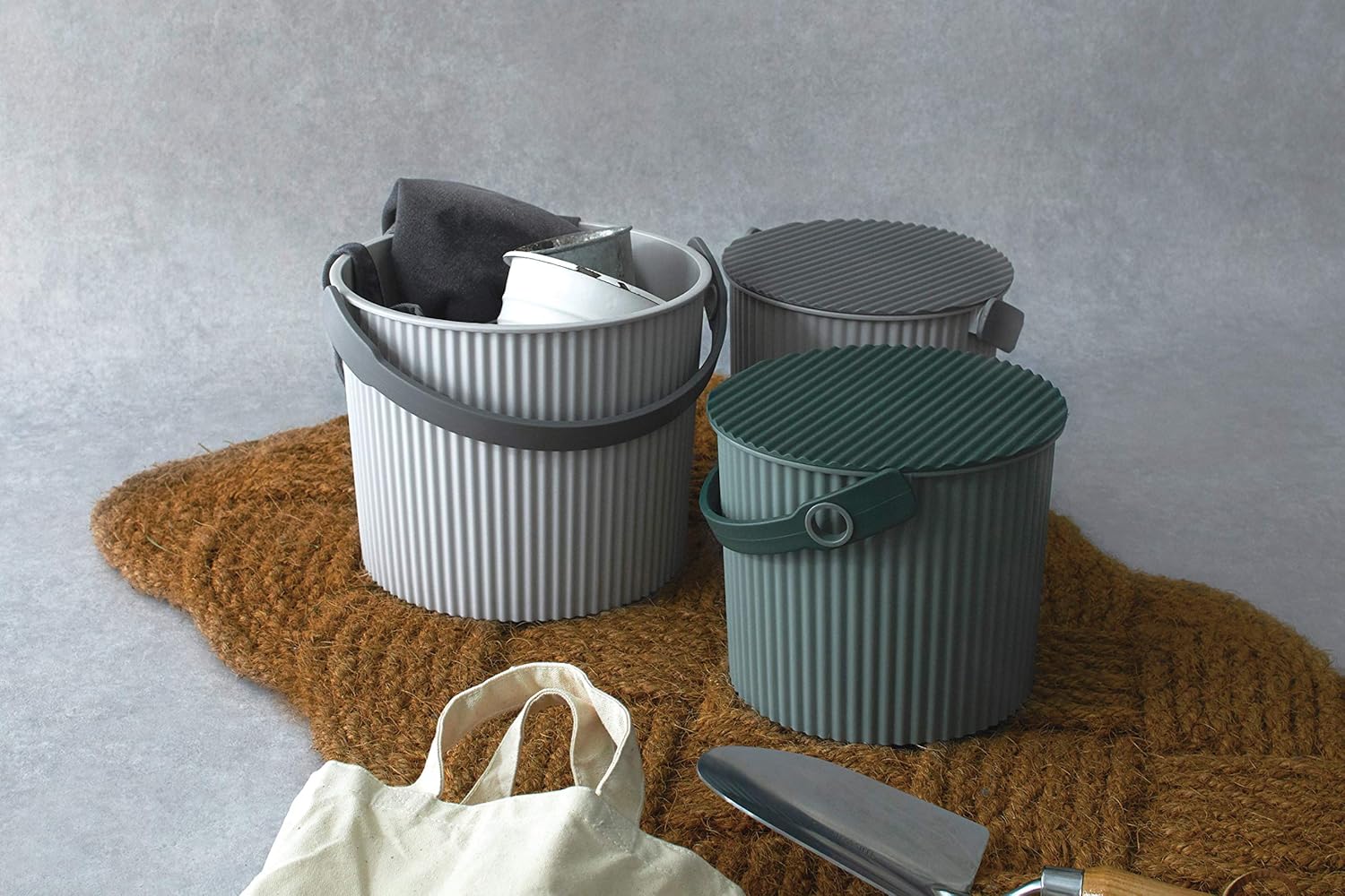 Hachiman Omnioutil L Storage Bucket 10L - Baked Green - Image 3
