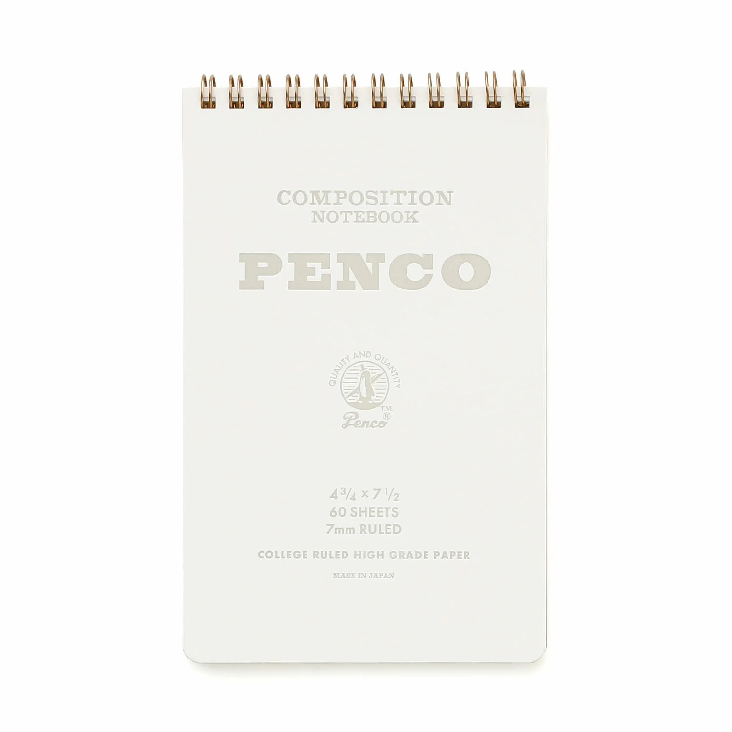 Penco Coil Lined Notepad M - White