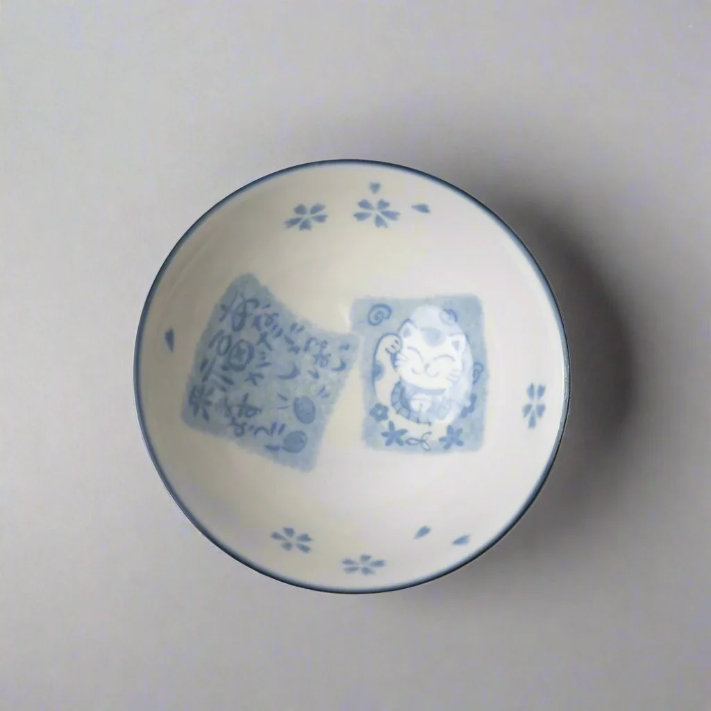 Rice Bowl Maneki Cat 14cm - Image 2