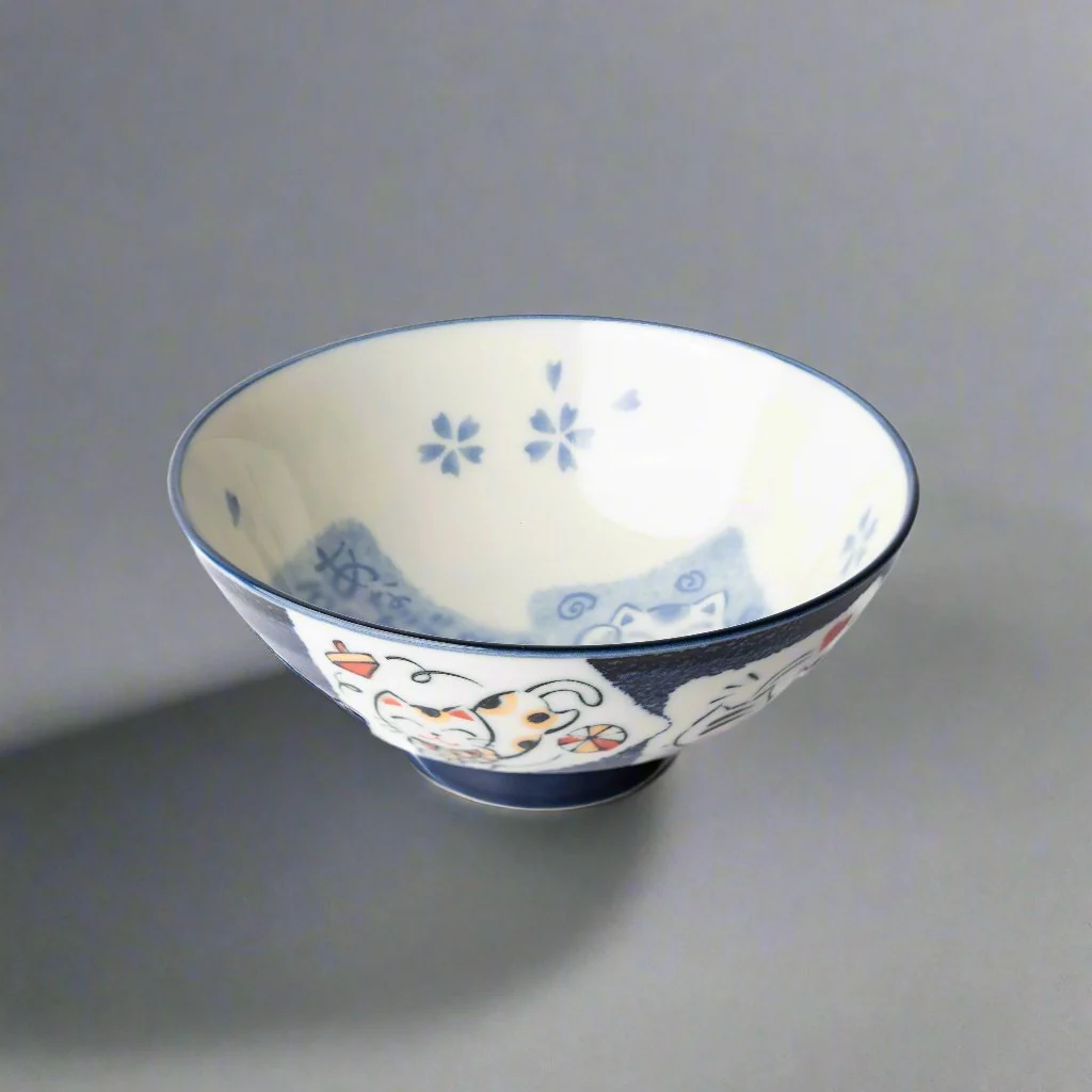 Rice Bowl Maneki Cat 14cm - Image 4