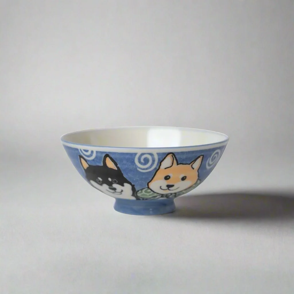 Rice Bowl Shiba Dog 14cm