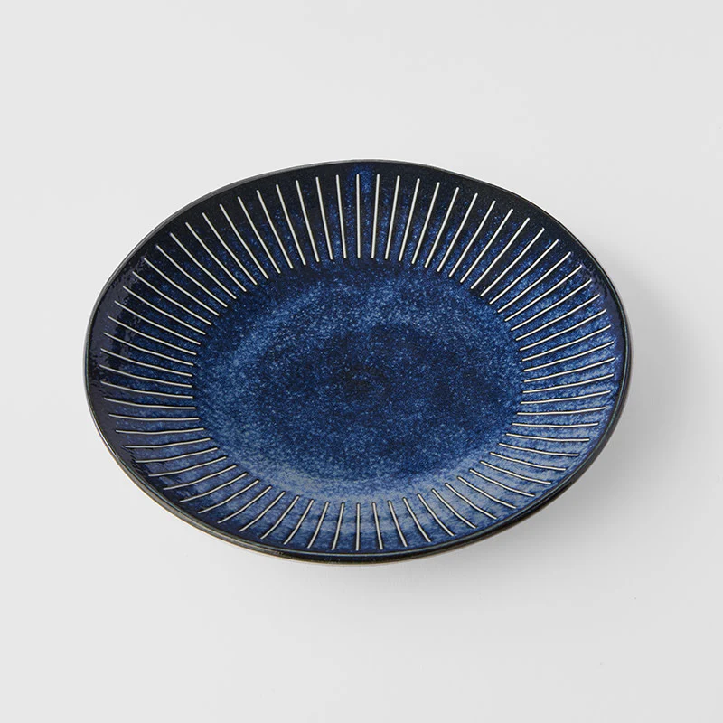 Ridged Indigo dinner plate 25cm - Image 3