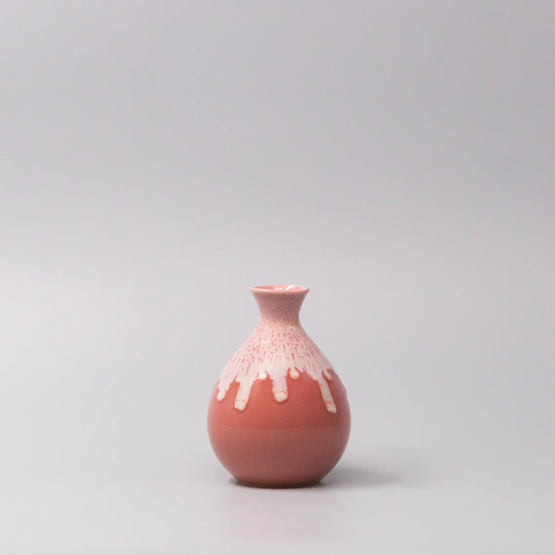Sake Jug Pink White Drip 300ml - Image 4