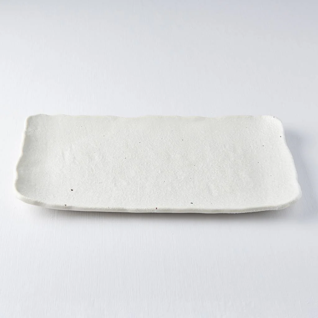 Shell White textured large rectangular stone platter 35cm - Image 2