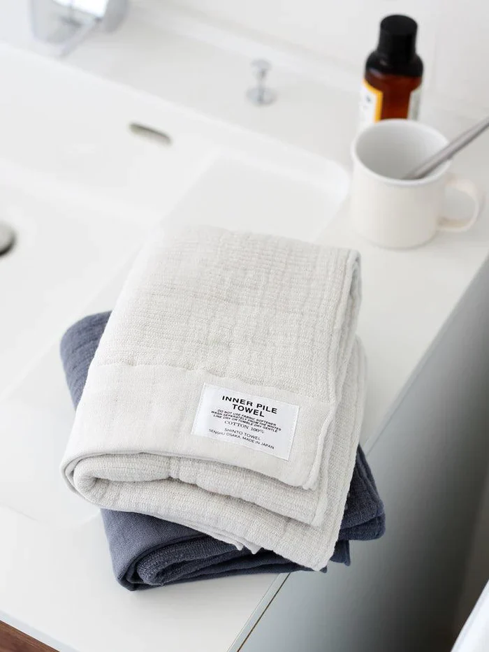 Shinto inner pile face and hand towel charcoal - 29 x 82cm - Image 3