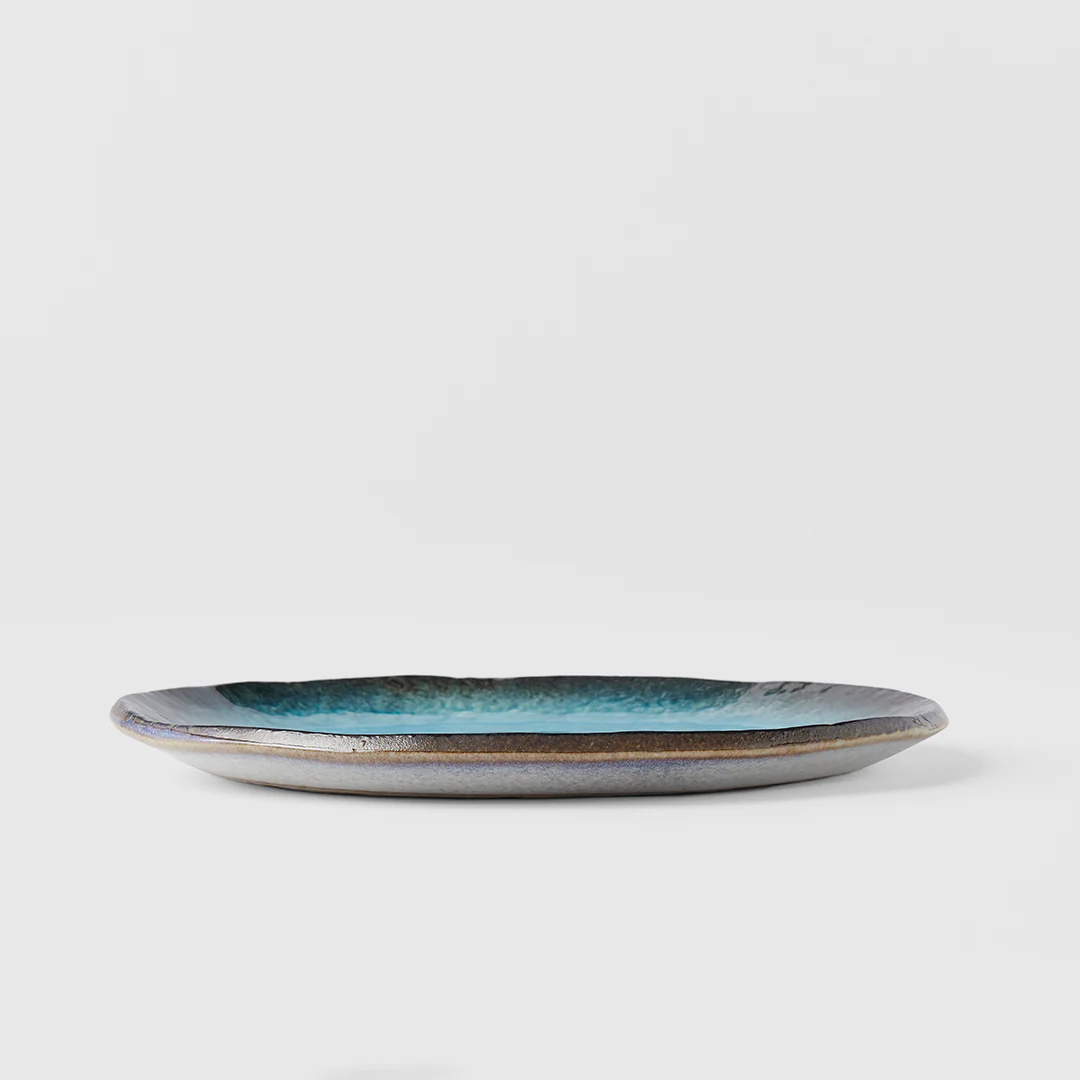 Sky Blue Oval Flat Plate 18cm - Image 4