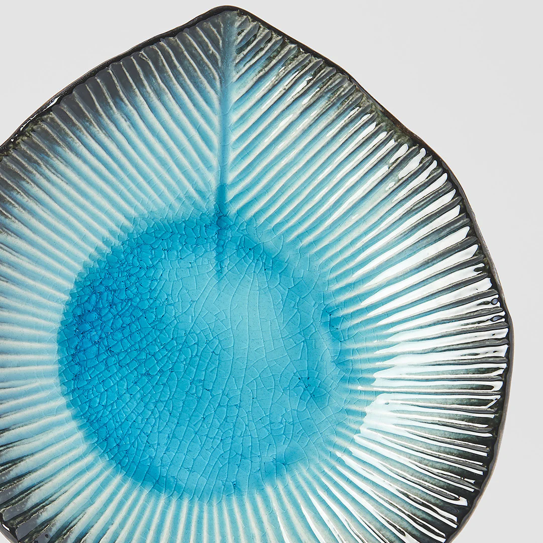 Sky Blue ridged plate 16cm