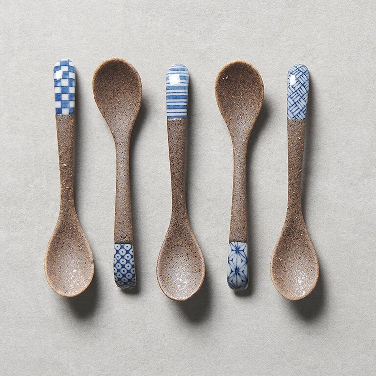 Indigo Checkerboard design small spoon 12.5cm - Image 4