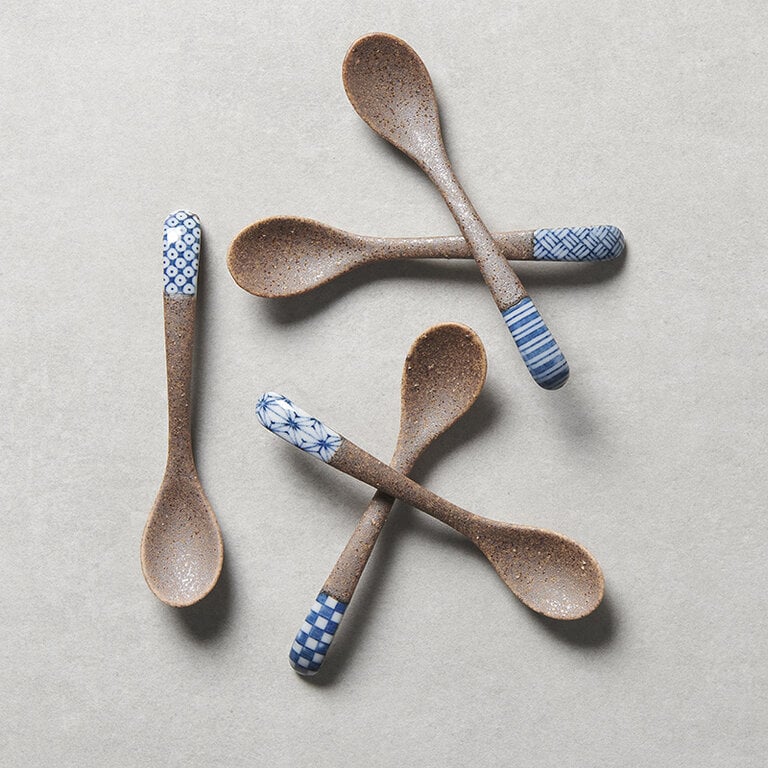 Indigo Shibori Design small bisque spoon 12.5cm - Image 6