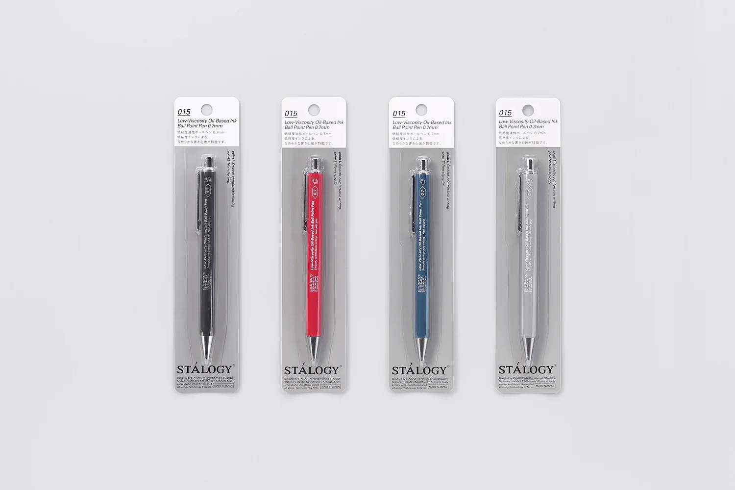 Stalogy Smooth Low-Viscosity Ballpoint Pen 0.7mm, Grey - Image 2