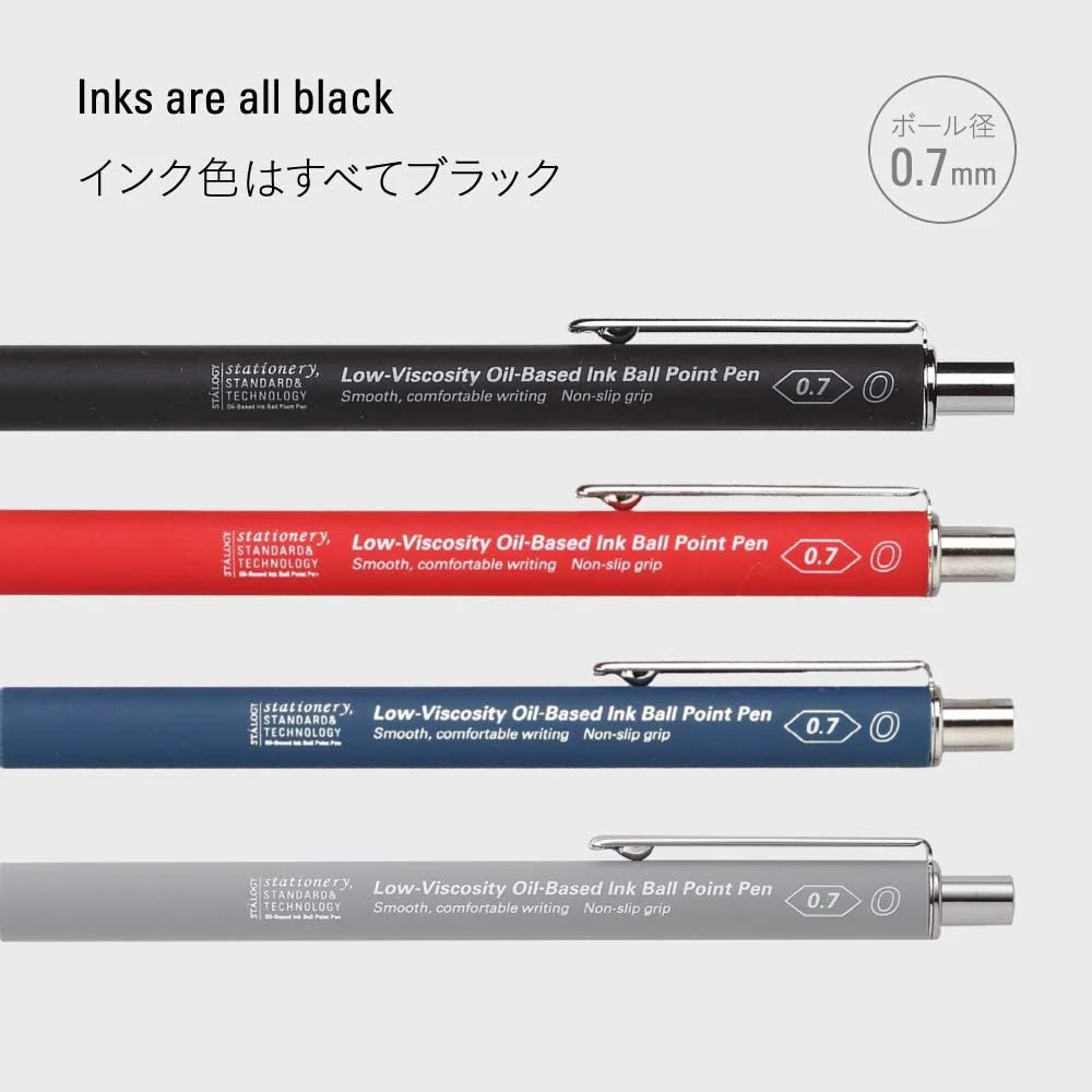 Stalogy Smooth Low-Viscosity Ballpoint Pen 0.7mm, Grey - Image 5