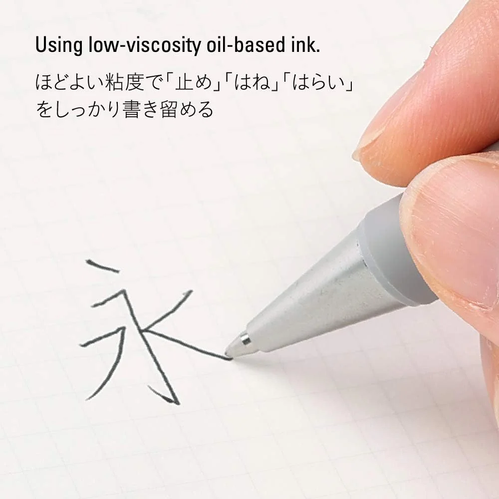 Stalogy Smooth Low-Viscosity Ballpoint Pen 0.7mm, Grey - Image 6