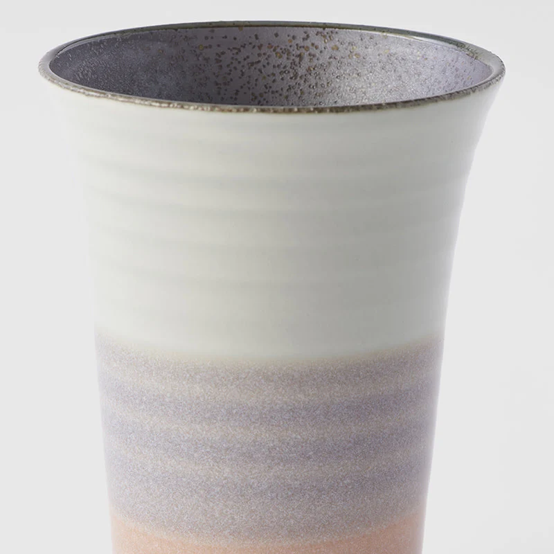 Sushi mug fluted pink white dark inner 250ml - Image 2