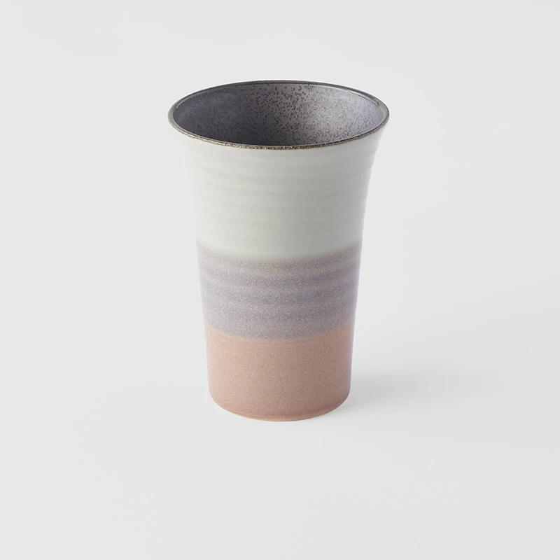 Sushi mug fluted pink white dark inner 250ml - Image 3
