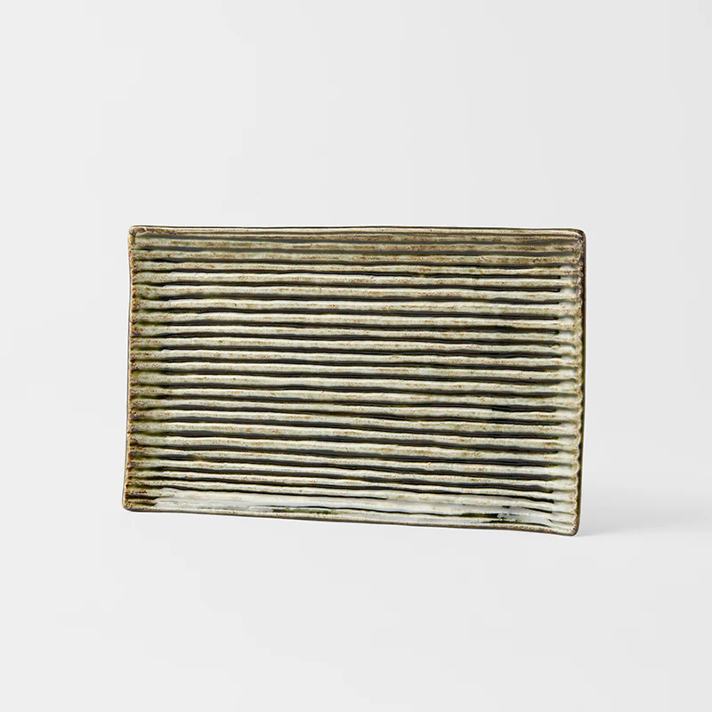 Sushi Plate Green Contour Glaze 24cm