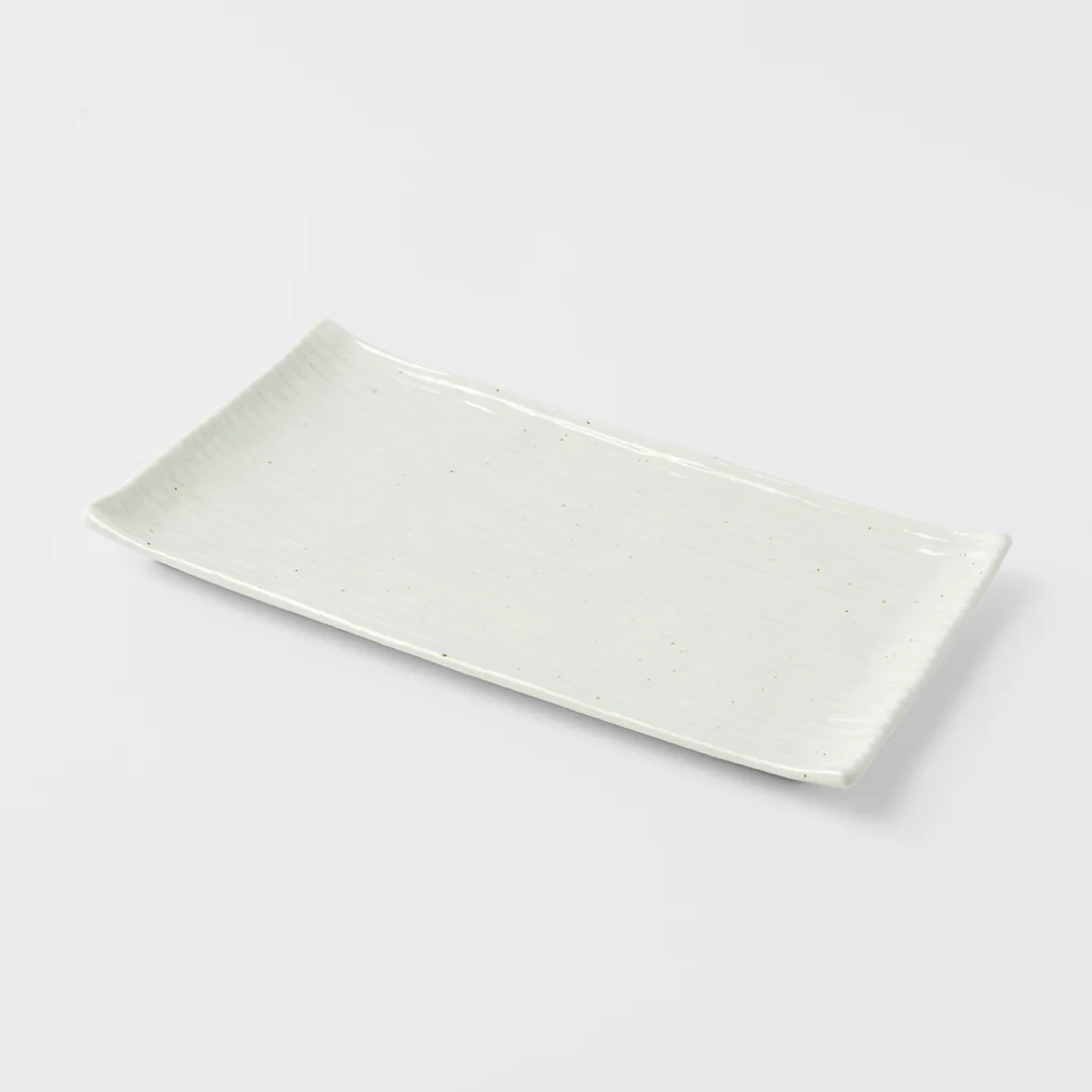 Sushi Plate White Contour Glaze 24cm - Image 2