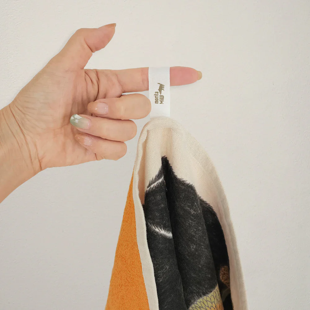 Tea Towel: Happy Black Rabbit/Orange 45x70cm - Image 5