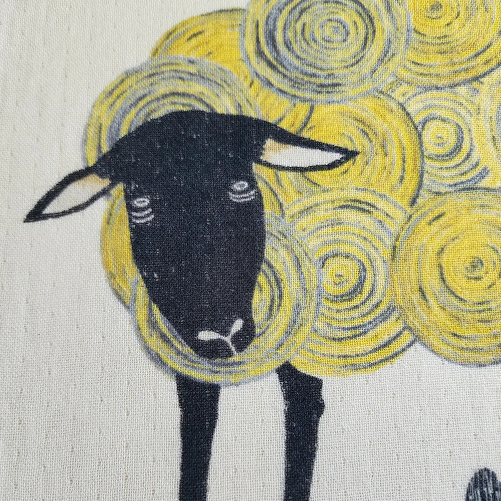 Tea Towel: Sheep (Let's Come and Get It)/Yellow 45x70cm - Image 2