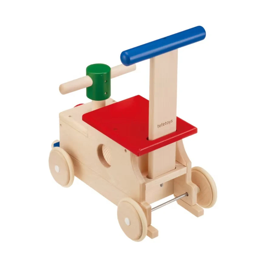 Tetetoys Coloured Wooden Choo Choo Train Rider & Walker - Image 2