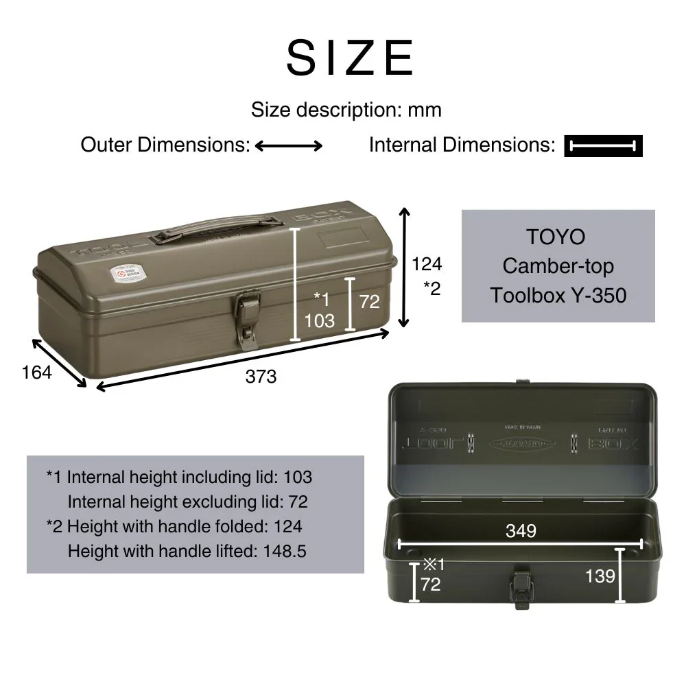 Toyo Steel Camber-top Toolbox Y-350 Living Coral - Image 2