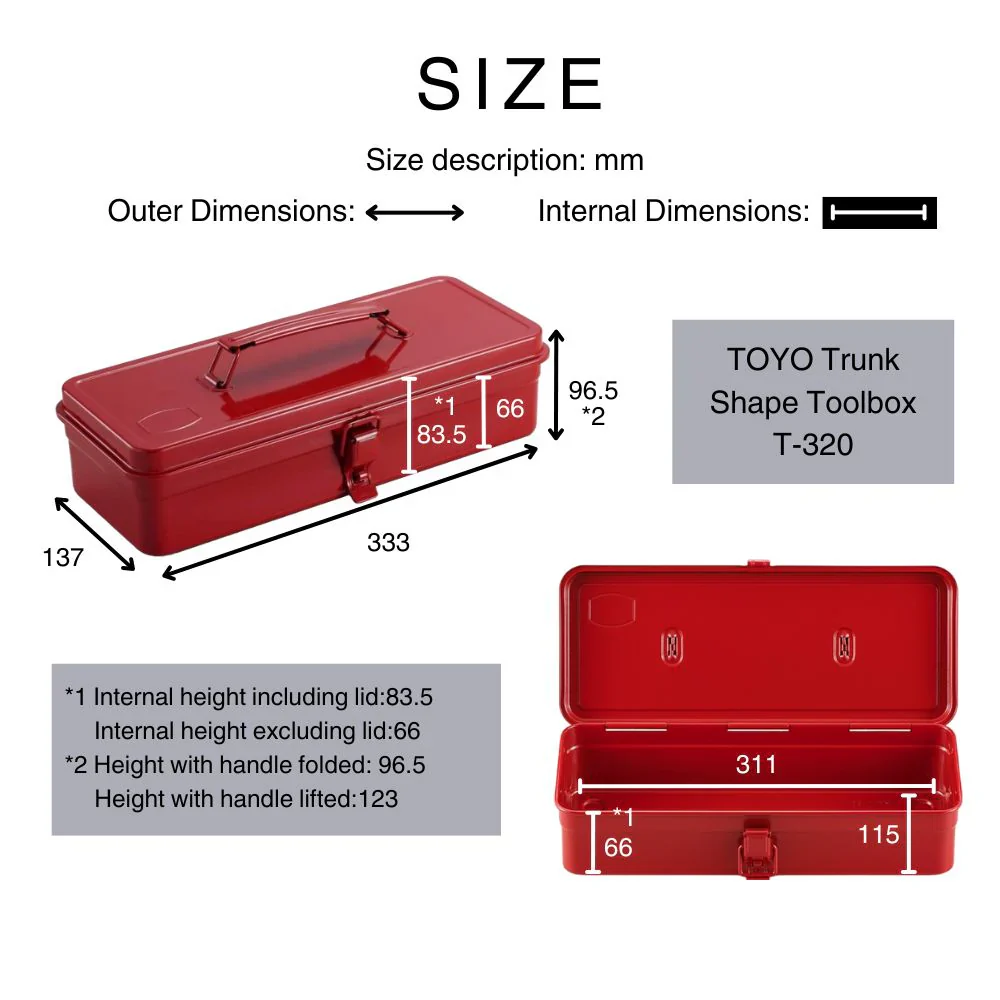 Toyo Steel Trunk Shape Toolbox T-320 Duck Blue - Image 4