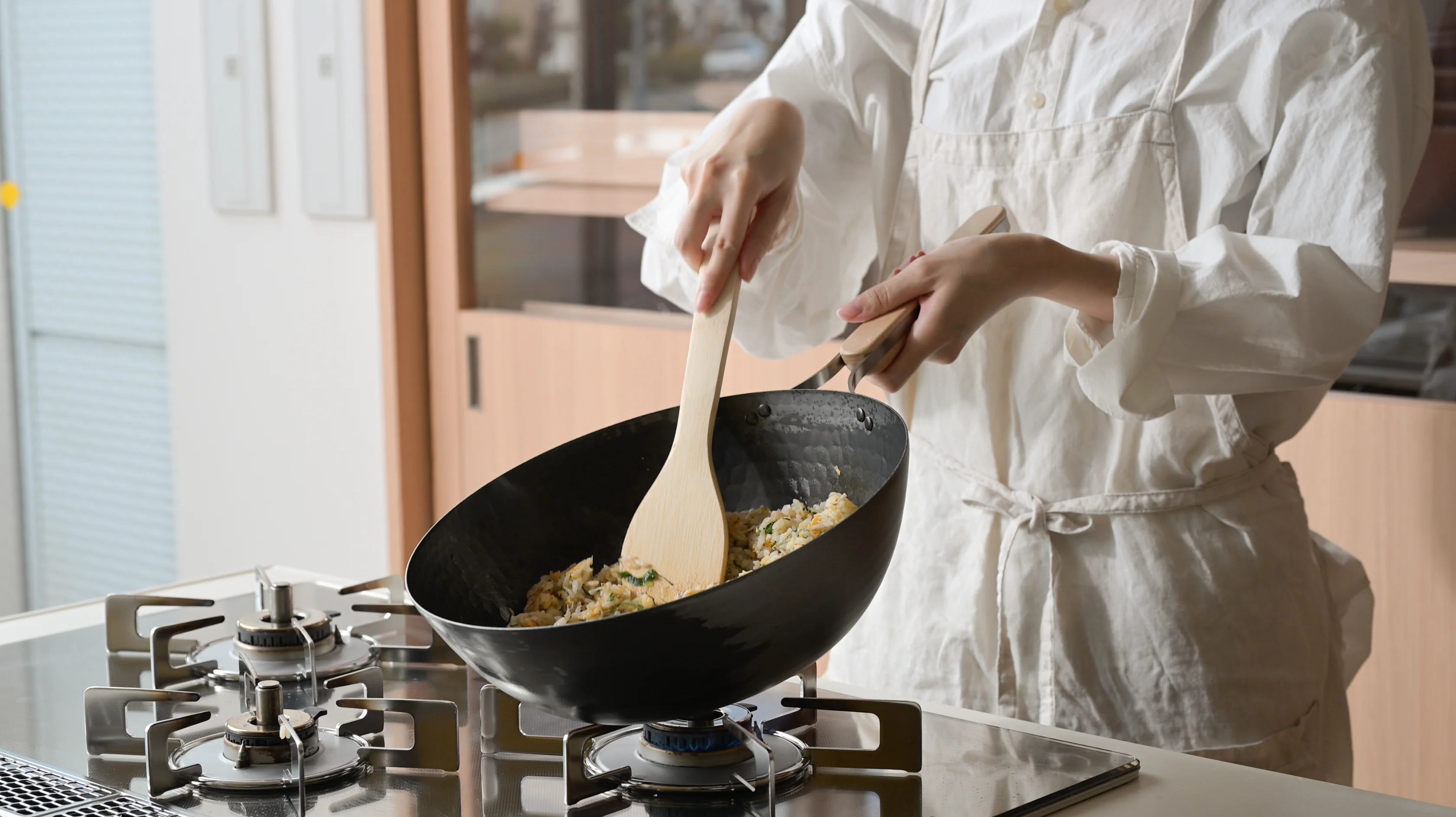 Nitrided Carbon Steel Wok Pan 22cm - Image 13