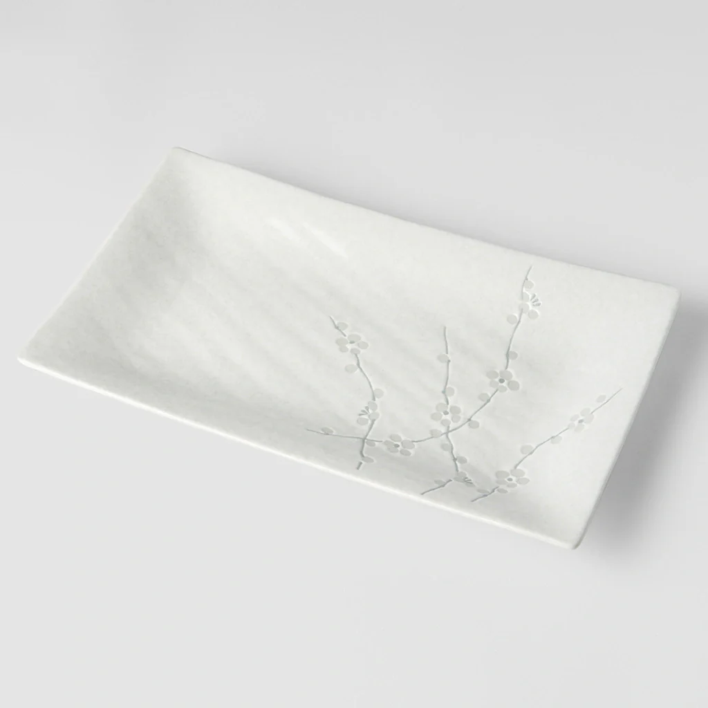 White Blossom rectangular platter 33cm - Image 2