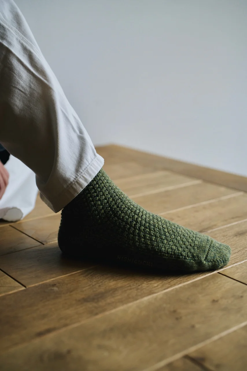 Wool Cotton Boots Socks - Moss Green - Image 3